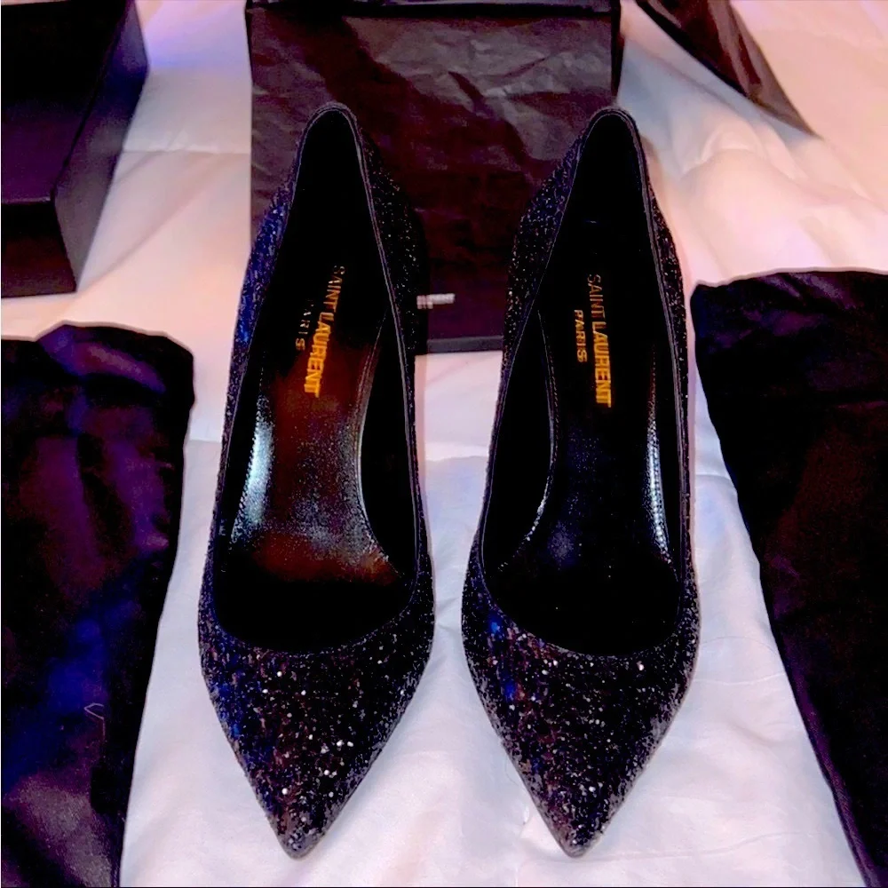Saint Laurent YSL glitter heels ✨ - Picture 3 of 9